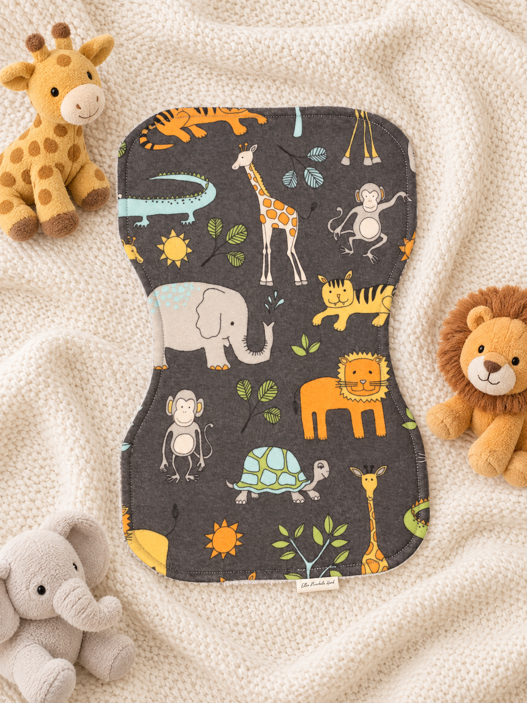 Animal Kingdom High Quality Hand Made Cotton Burp Cloth